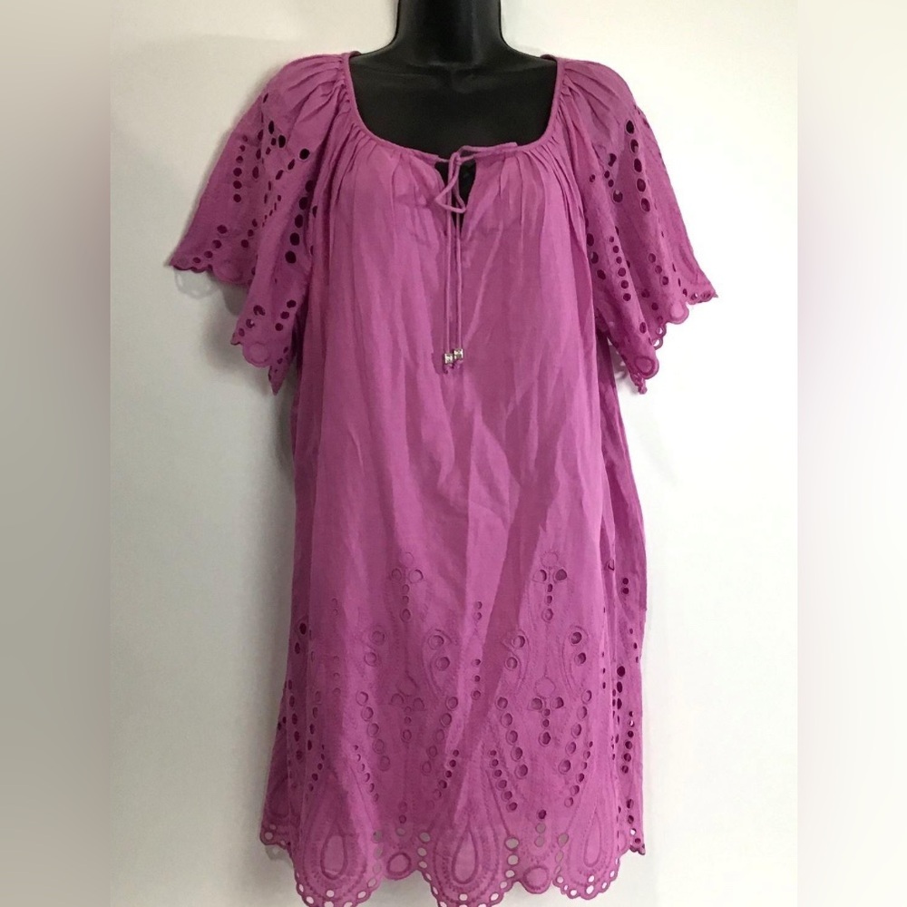 NWT. Michael Kors, Women's Purple Eyelet dress. Large